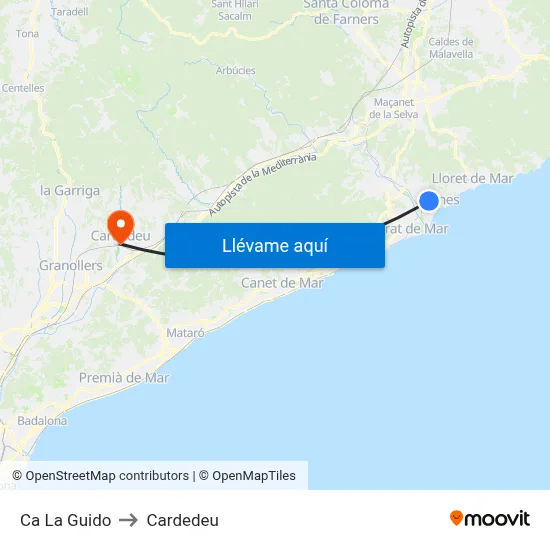 Ca La Guido to Cardedeu map