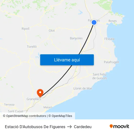 Estació D'Autobusos De Figueres to Cardedeu map