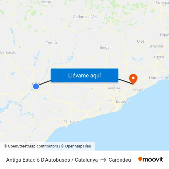Antiga Estació D'Autobusos / Catalunya to Cardedeu map