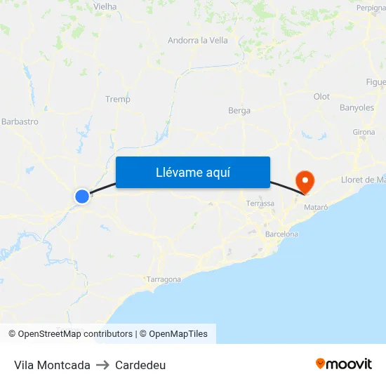 Vila Montcada to Cardedeu map