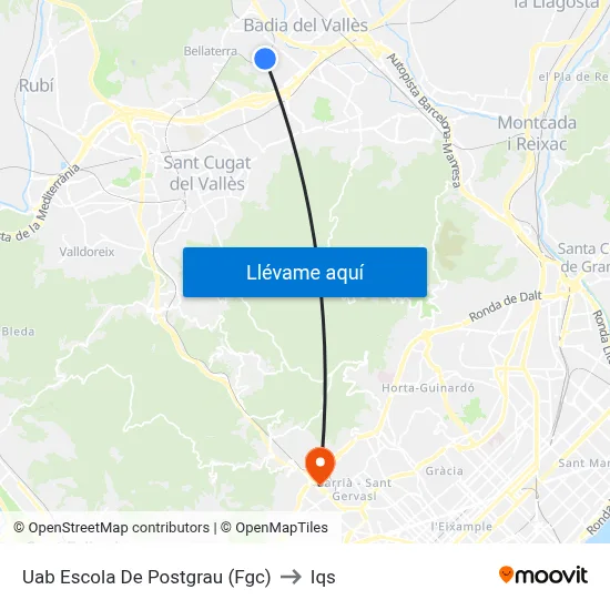 Uab Escola De Postgrau (Fgc) to Iqs map