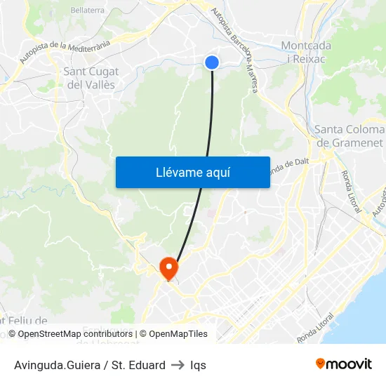 Avinguda.Guiera / St. Eduard to Iqs map