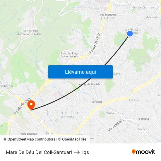 Mare De Déu Del Coll-Santuari to Iqs map