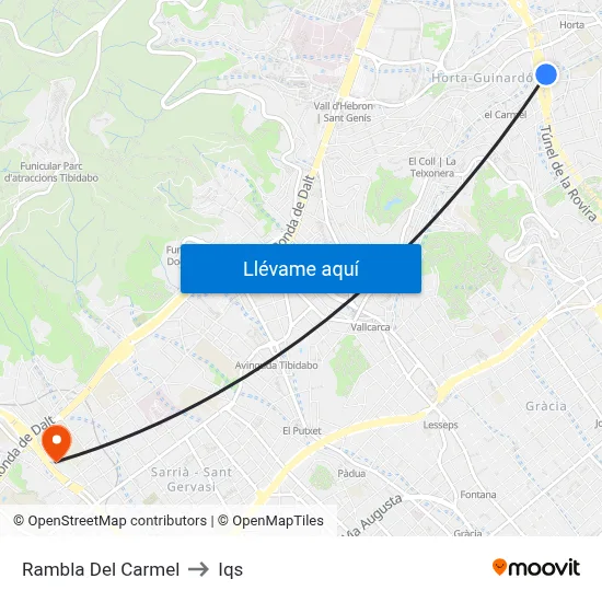 Rambla Del Carmel to Iqs map