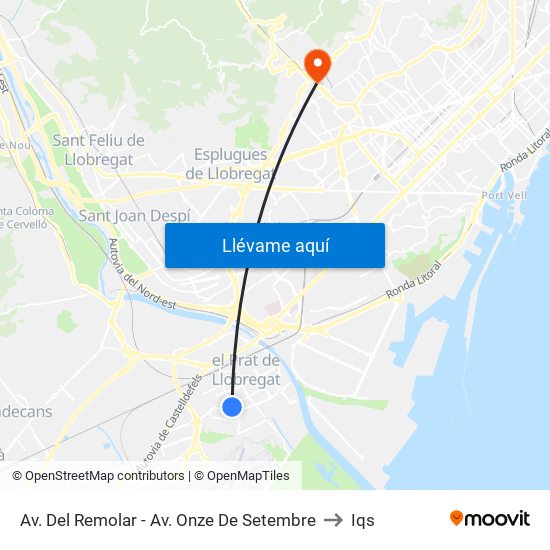 Av. Del Remolar - Av. Onze De Setembre to Iqs map