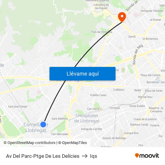 Av Del Parc-Ptge De Les Delícies to Iqs map
