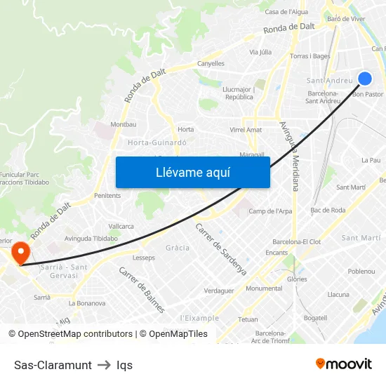 Sas-Claramunt to Iqs map