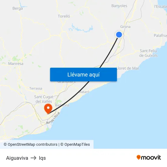 Aiguaviva to Iqs map