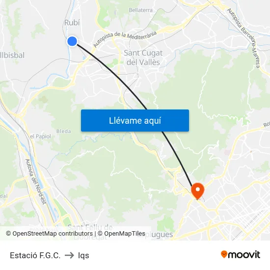 Estació F.G.C. to Iqs map