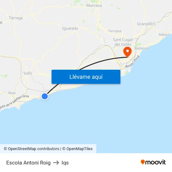 Escola Antoni Roig to Iqs map