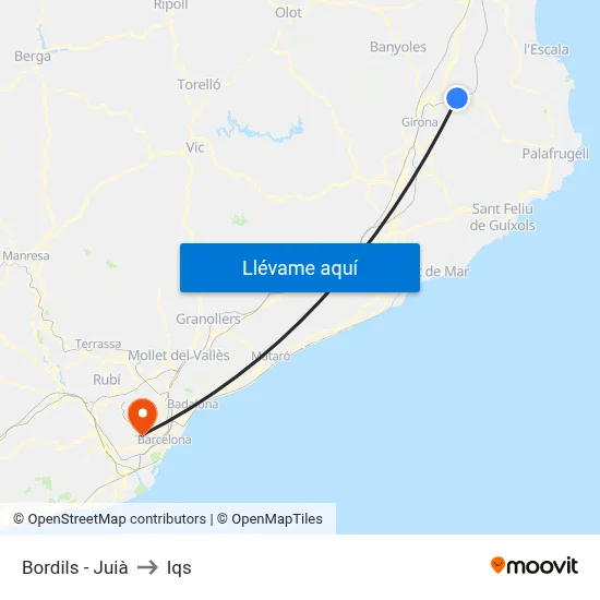 Bordils - Juià to Iqs map