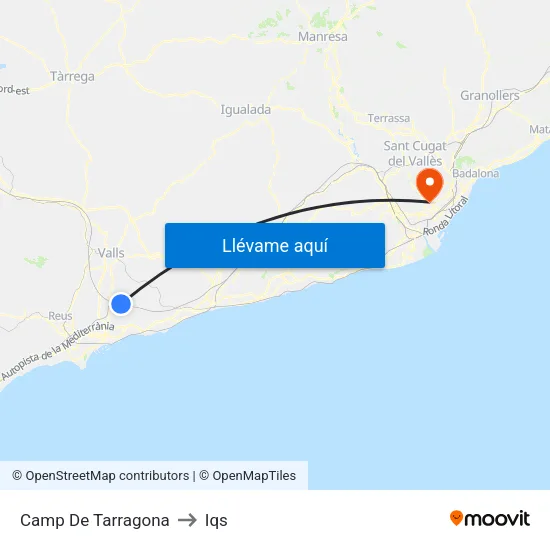 Camp De Tarragona to Iqs map