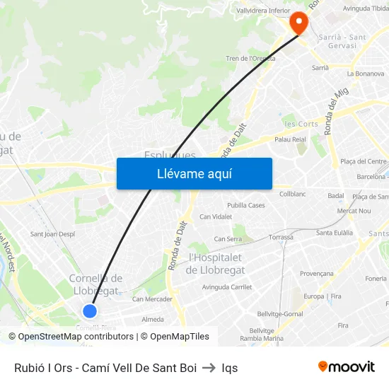 Rubió I Ors - Camí Vell De Sant Boi to Iqs map