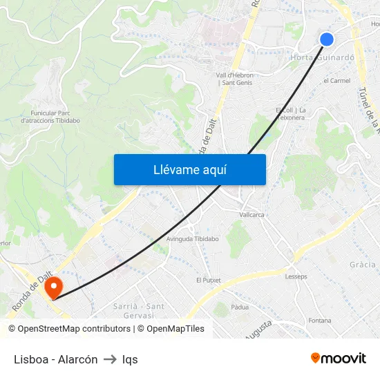 Lisboa - Alarcón to Iqs map