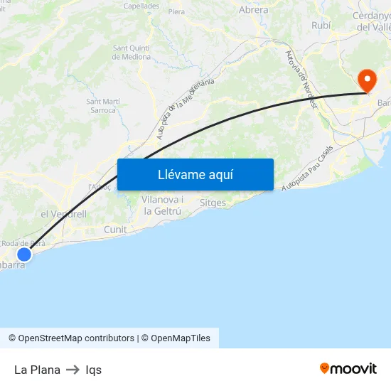 La Plana to Iqs map