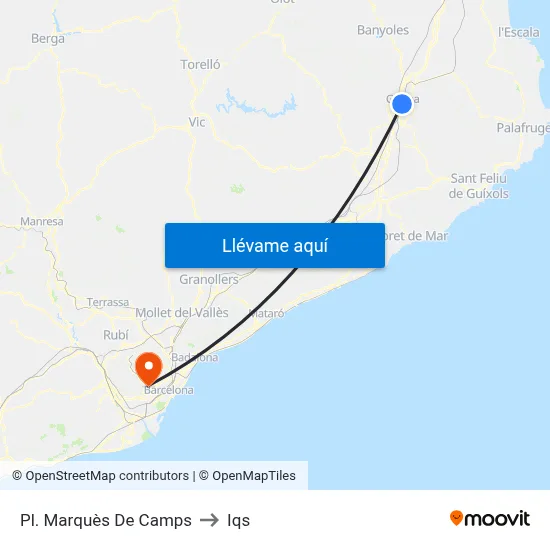 Pl. Marquès De Camps to Iqs map