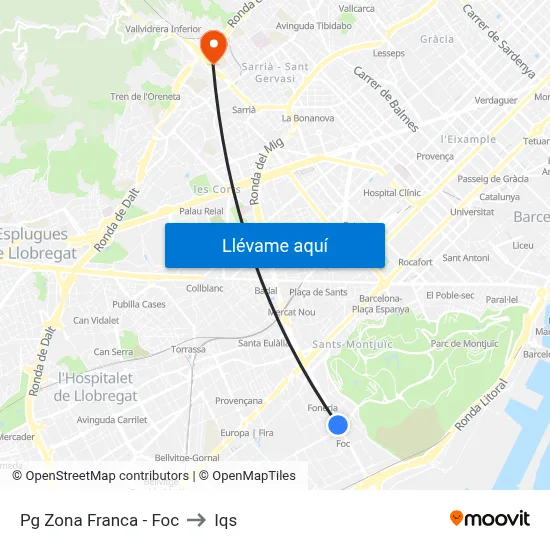 Pg  Zona Franca - Foc to Iqs map