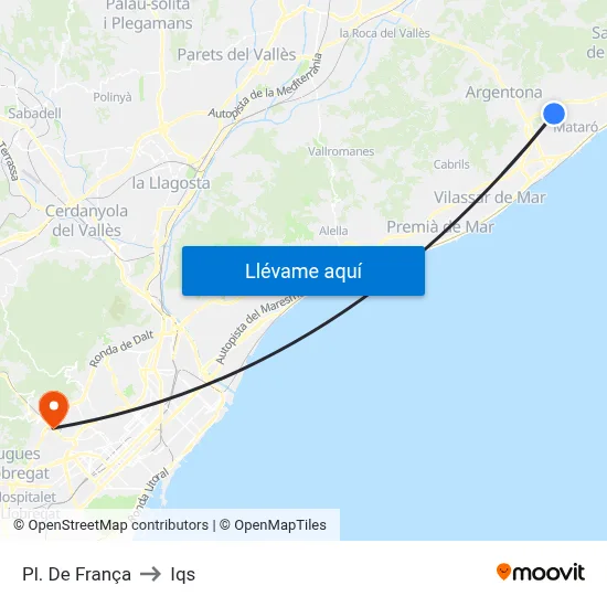Pl. De França to Iqs map