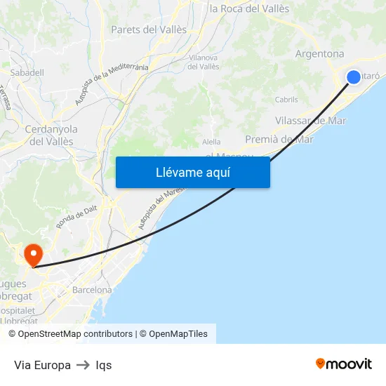 Via Europa to Iqs map