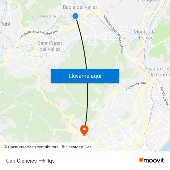 Ciències - Biociències to Iqs map