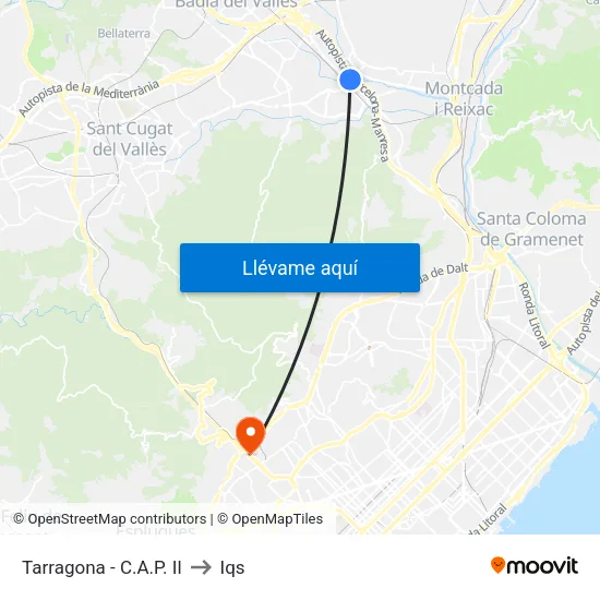 C.A.P. Cerdanyola-Ripollet to Iqs map