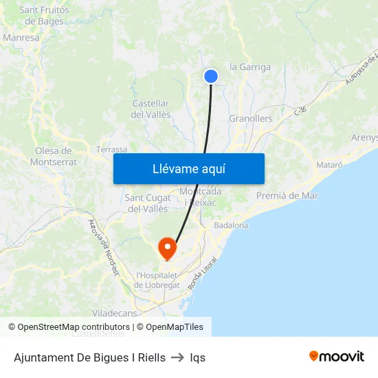 Ajuntament De Bigues I Riells to Iqs map