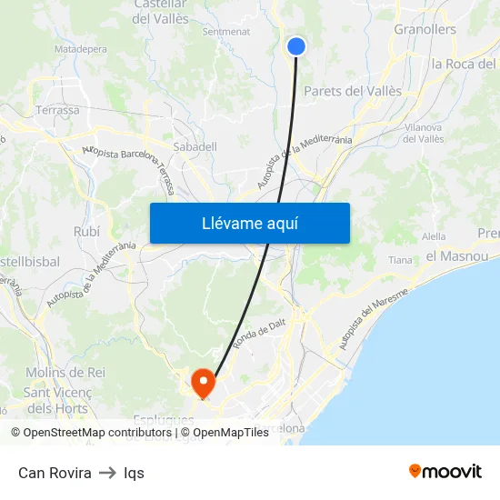 Can Rovira to Iqs map