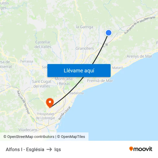 Alfons I - Església to Iqs map