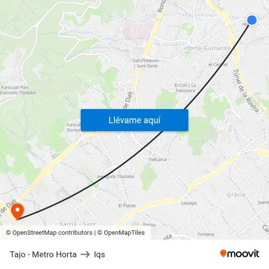 Tajo - Metro Horta to Iqs map