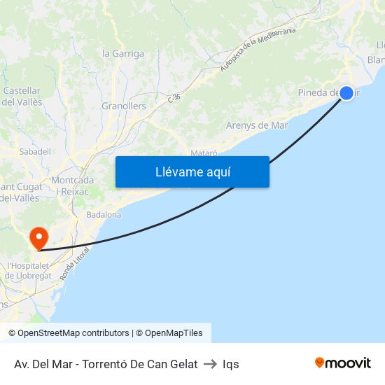 Av. Del Mar - Torrentó De Can Gelat to Iqs map