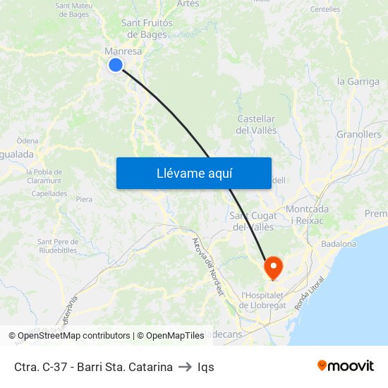 Ctra. C-37 - Barri Sta. Catarina to Iqs map