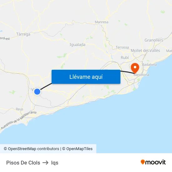 Pisos De Clols to Iqs map