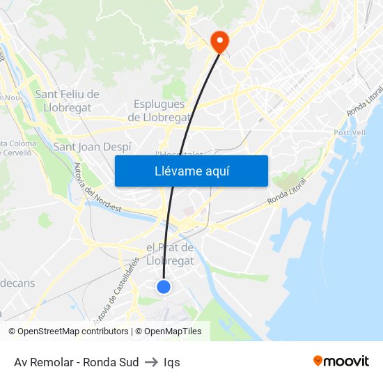 Av Remolar - Ronda Sud to Iqs map