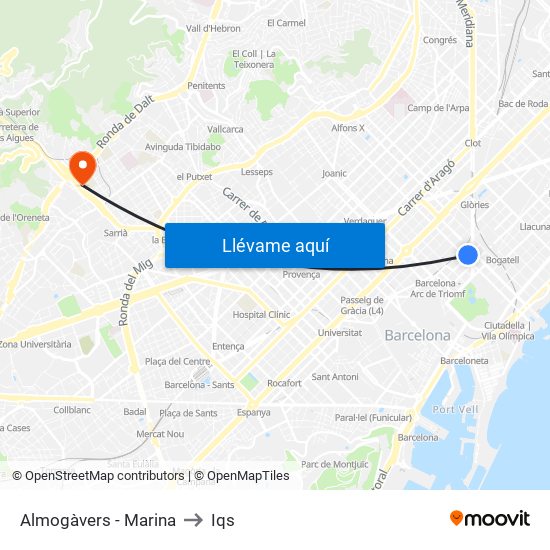 Almogàvers - Marina to Iqs map