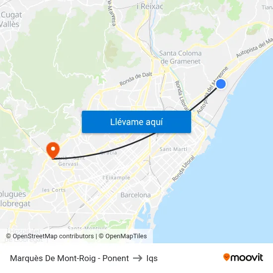 Marquès De Mont-Roig - Ponent to Iqs map