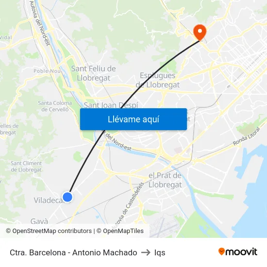 Ctra. Barcelona - Antonio Machado to Iqs map