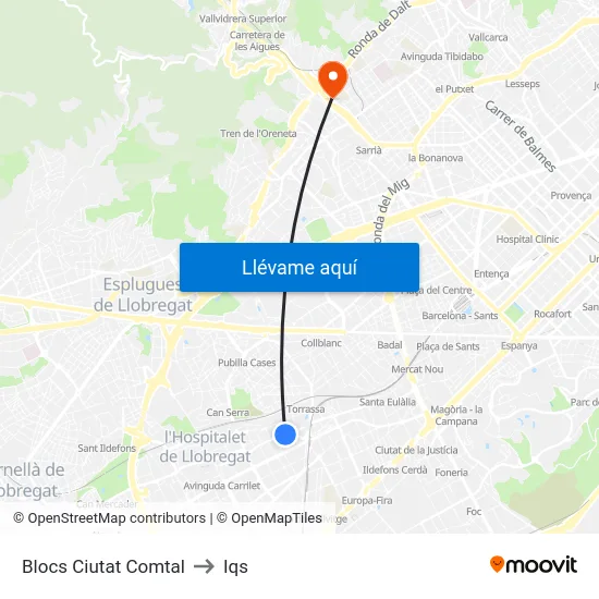Blocs Ciutat Comtal to Iqs map