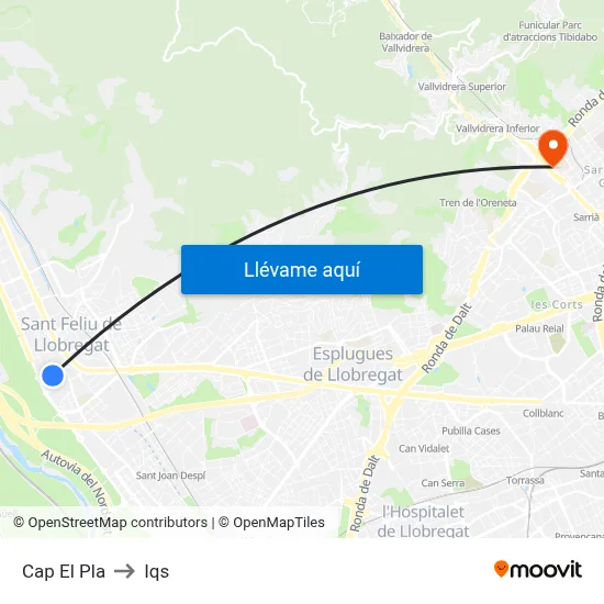 Cap El Pla to Iqs map