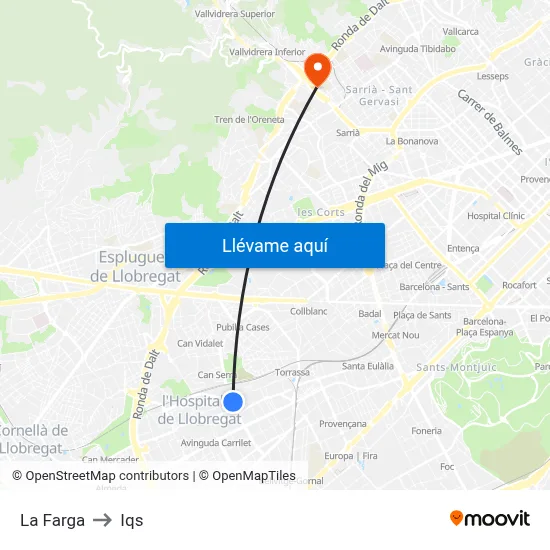 La Farga to Iqs map