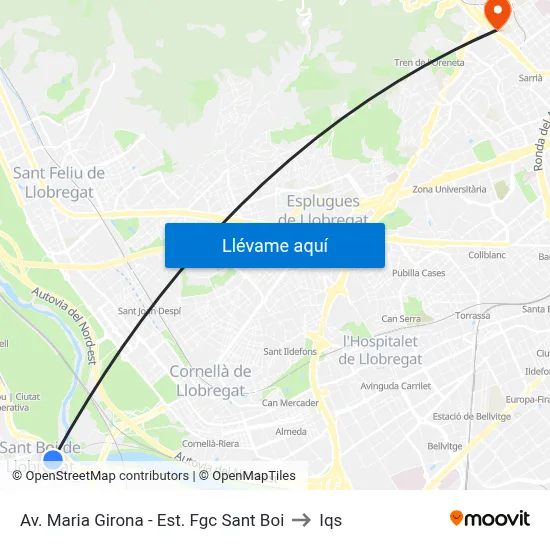 Av. Maria Girona - Est. Fgc Sant Boi to Iqs map