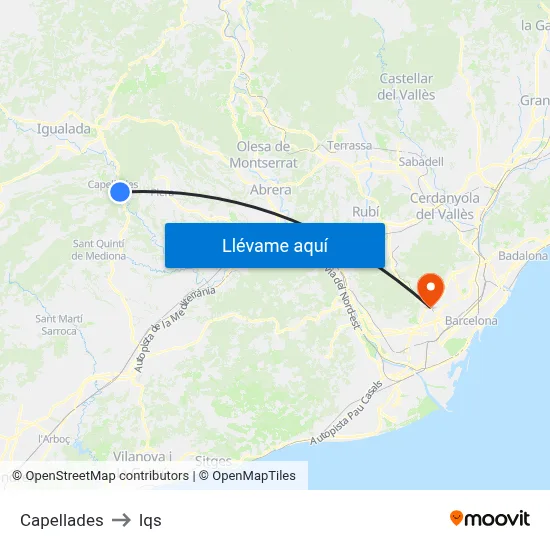 Capellades to Iqs map