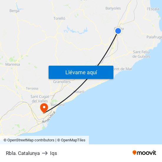 Rbla. Catalunya to Iqs map
