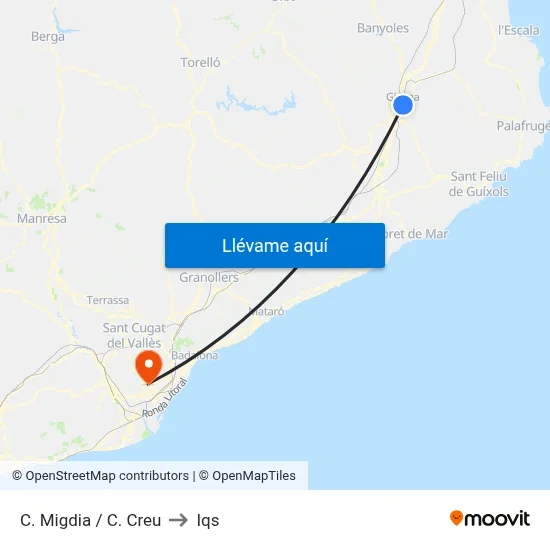 C. Migdia / C. Creu to Iqs map