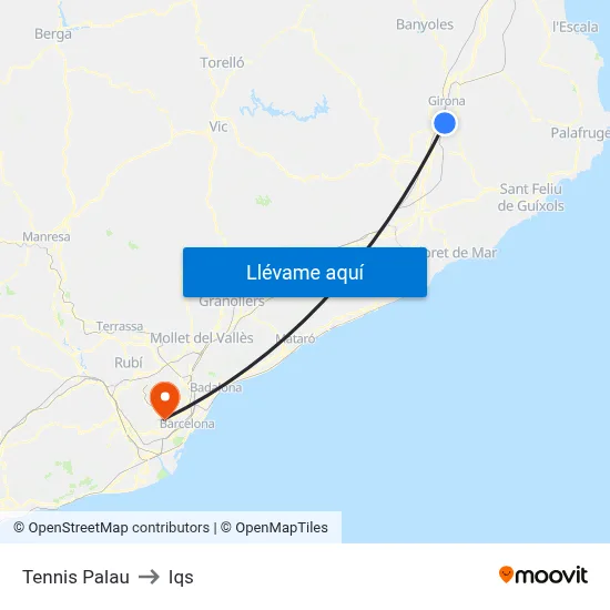 Tennis Palau to Iqs map