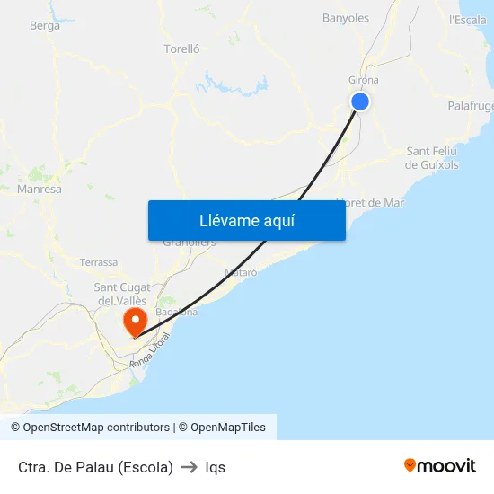 Ctra. De Palau (Escola) to Iqs map