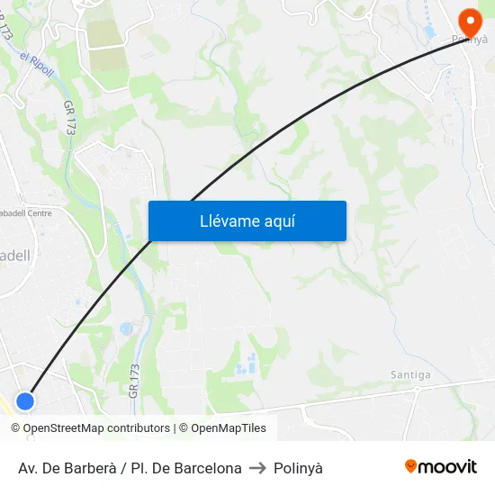 Av. De Barberà / Pl. De Barcelona to Polinyà map