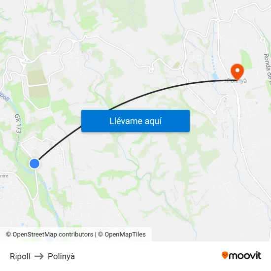 Ripoll to Polinyà map
