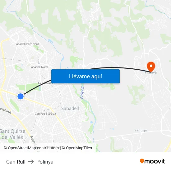 Can Rull to Polinyà map