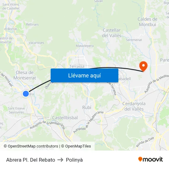Abrera Pl. Del Rebato to Polinyà map
