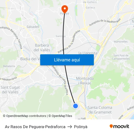 Av Rasos De Peguera-Pedraforca to Polinyà map